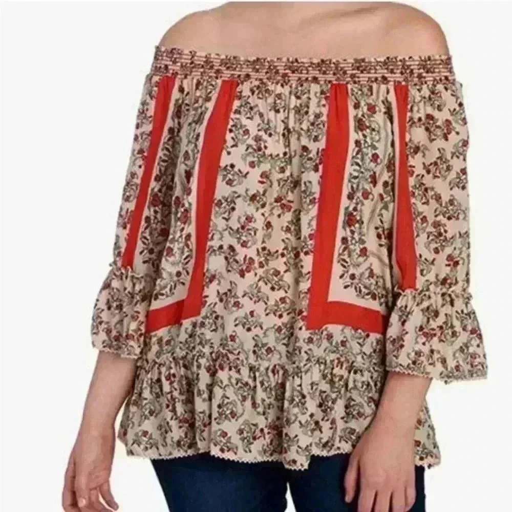 Women’s Democracy Boho Off Shoulder Blouse Size L